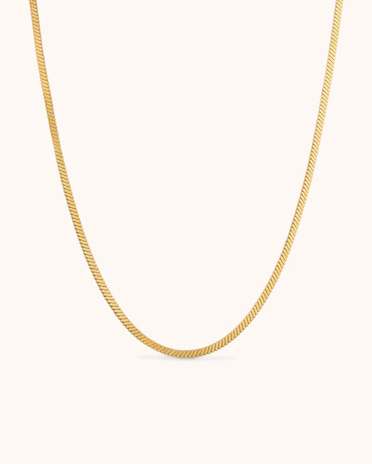 Waterproof Snake Chain Necklace in Gold
