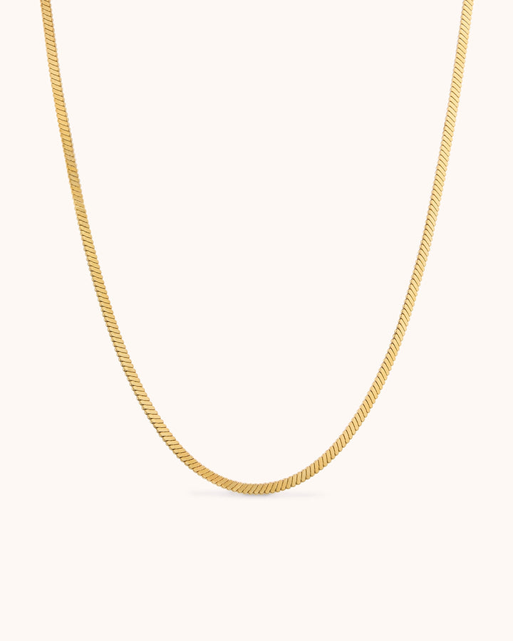 Waterproof Snake Chain Necklace in Gold