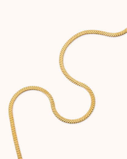 Waterproof Snake Chain Necklace in Gold