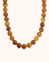 Waterproof Chunky Beaded Necklace in Brown