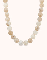 Waterproof Chunky Beaded Necklace in Cream