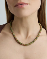 Waterproof Oval Beaded Necklace in Gold