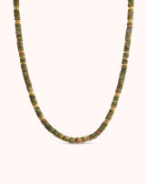 Waterproof Oval Beaded Necklace in Gold