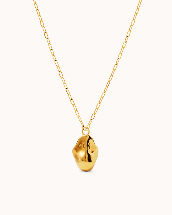 Waterproof Large Station Bead Necklace in Gold