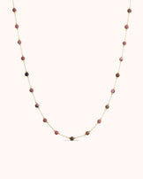 Waterproof Beaded Station Necklace in Gold