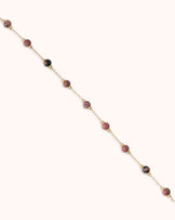Waterproof Beaded Station Necklace in Gold