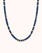 Waterproof Oval Beaded Necklace in Gold