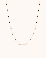 Waterproof Beaded Station Necklace in Gold