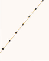 Waterproof Beaded Station Necklace in Gold