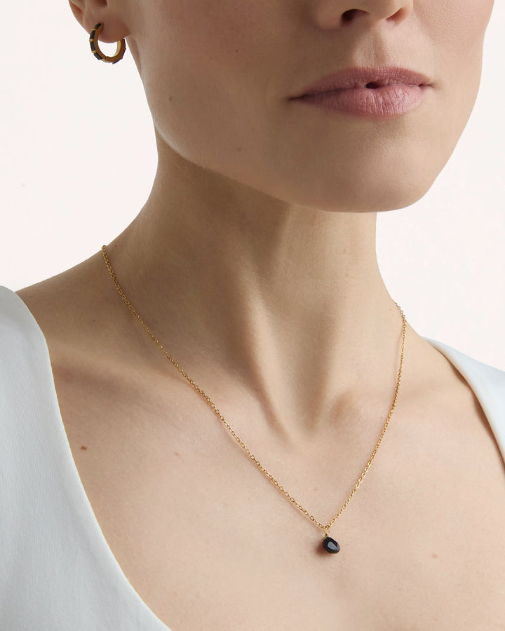 Semi-Precious Stone Pendant Necklace in Gold