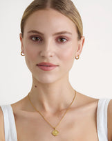 Waterproof Penny Pendant Necklace in Gold
