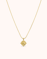 Waterproof Penny Pendant Necklace in Gold