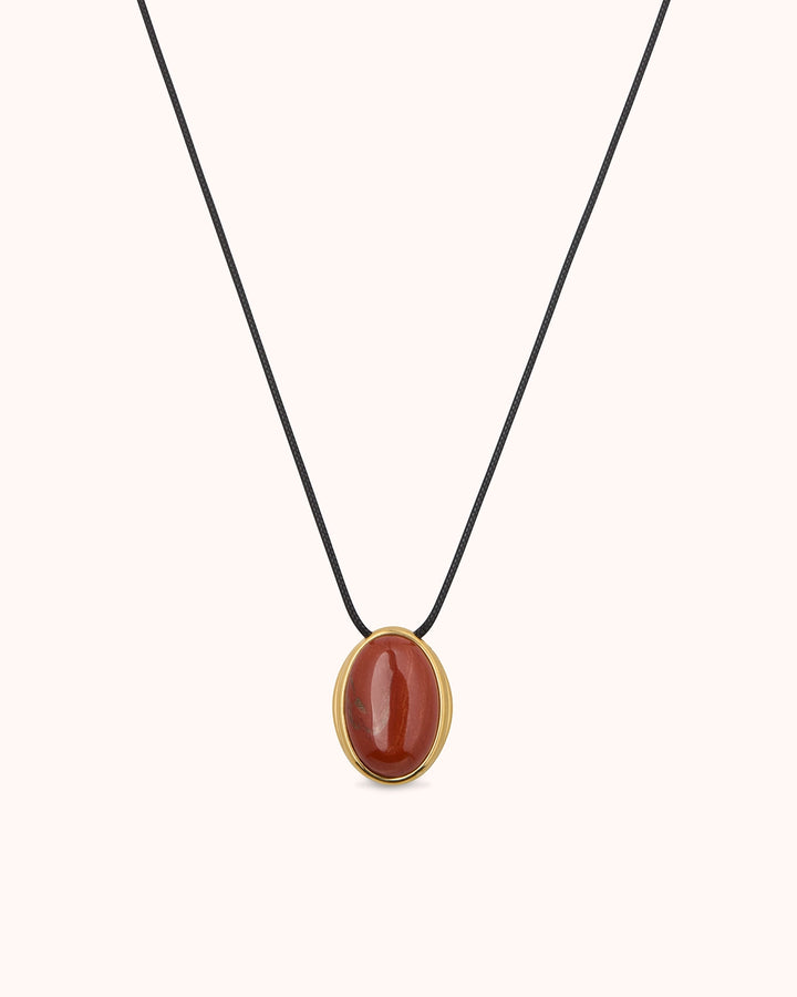 Waterproof Semi-Precious Pendant Necklace in Gold