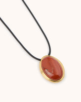 Waterproof Semi-Precious Pendant Necklace in Gold