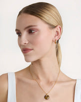 Round Tiger's Eye Pendant Necklace in Gold