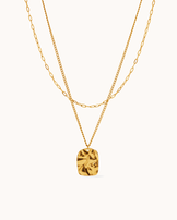 Waterproof Molten Double Necklace in Gold