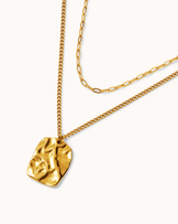 Waterproof Molten Double Necklace in Gold