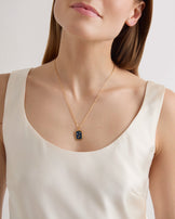 Waterproof Moon Tag Pendant Necklace in Gold