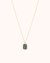 Waterproof Moon Tag Pendant Necklace in Gold