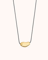 Waterproof Pebble Cord Necklace in Gold