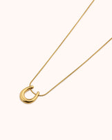 Waterproof U Pendant Necklace in Gold