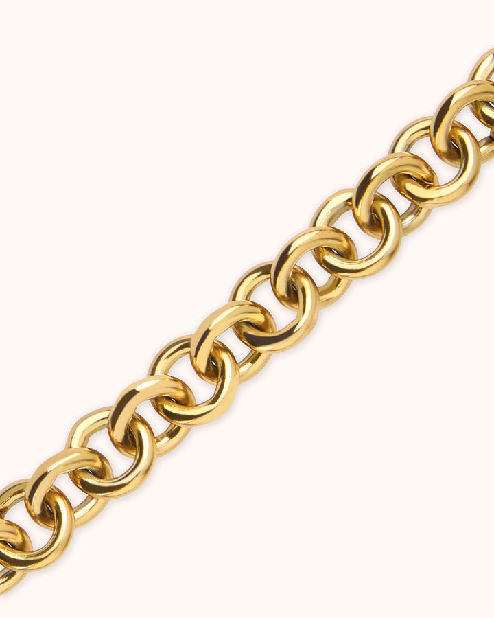 Waterproof Oval Link Bracelet in Gold