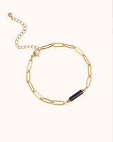 Waterproof Paperclip Link Bracelet in Gold