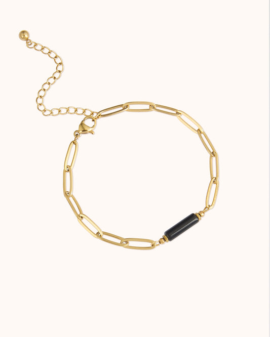 Waterproof Paperclip Link Bracelet in Gold