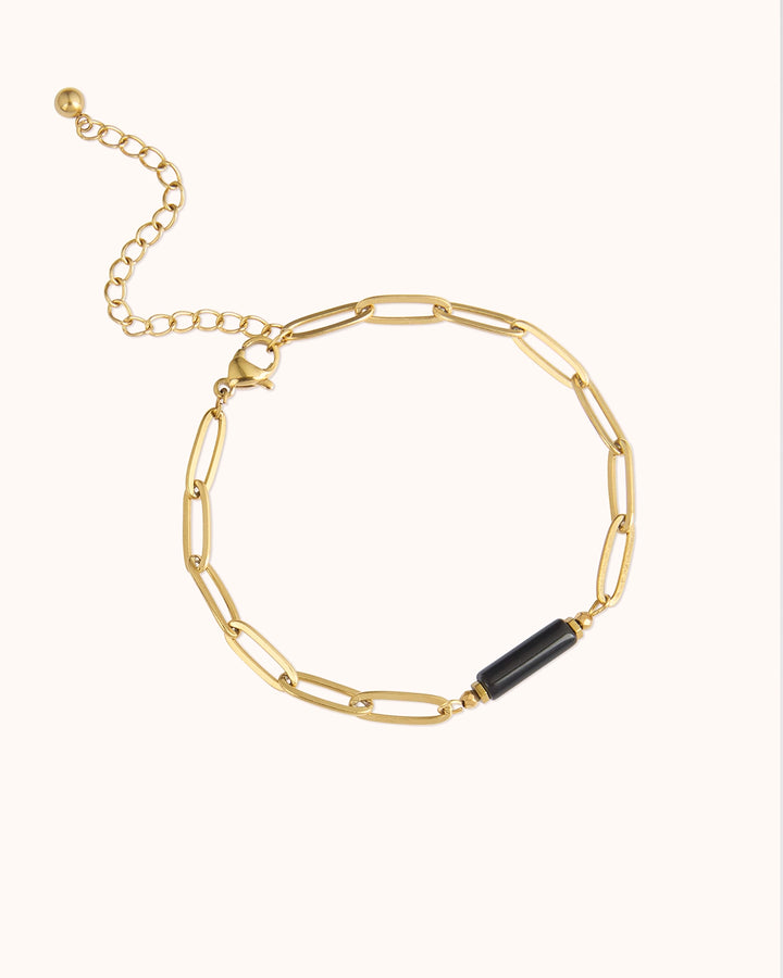 Waterproof Paperclip Link Bracelet in Gold