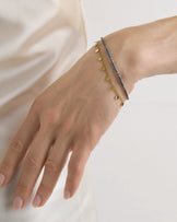 Waterproof Double Chain Beaded Bracelet in Gold