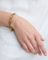 Waterproof Chunky Square Chain Bracelet in Gold