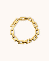 Waterproof Chunky Square Chain Bracelet in Gold