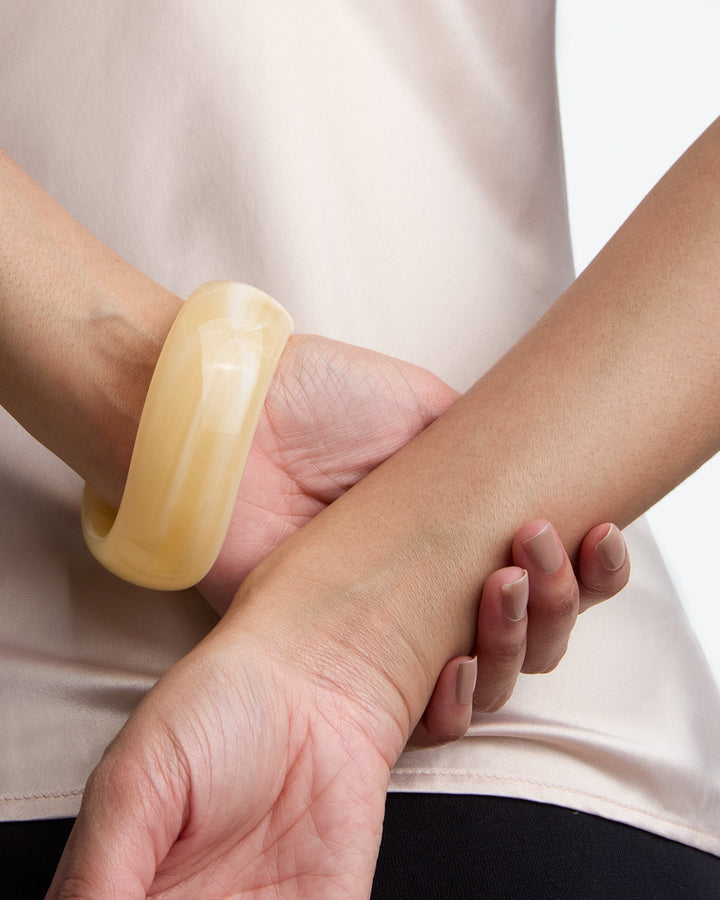 Chunky Resin Bangle in Cream