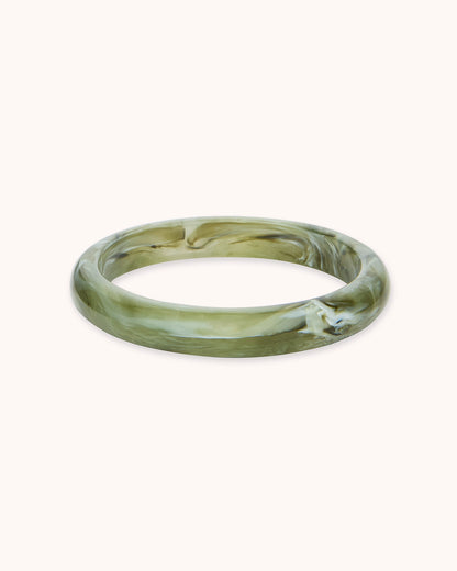 Waterproof Resin Bangle in Green