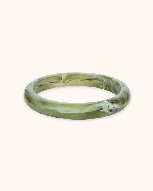 Waterproof Resin Bangle in Green