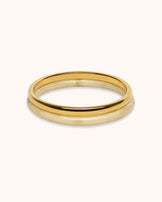 Waterproof Cream Resin 2-Pack Bangles in Gold