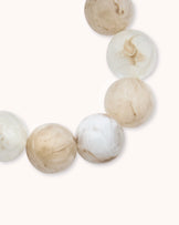 Chunky Resin Round Beaded Bracelet in Cream