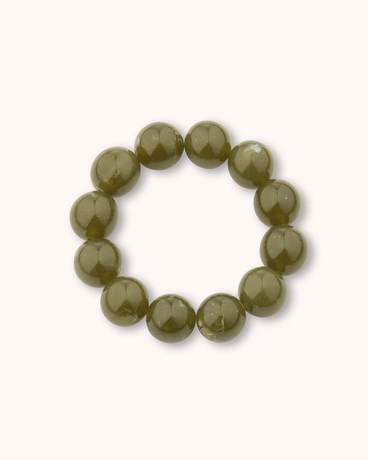 Chunky Resin Beaded Bracelet in Green