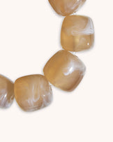 Chunky Resin Beaded Bracelet in Cream
