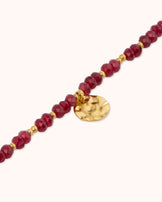 Waterproof Molten Charm Beaded Bracelet in Gold
