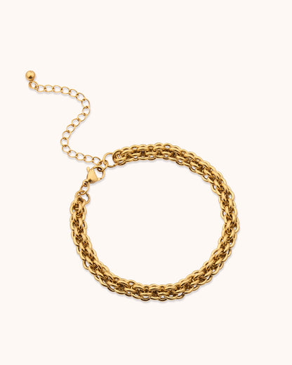 Waterproof Thick Link Chain Bracelet in Gold