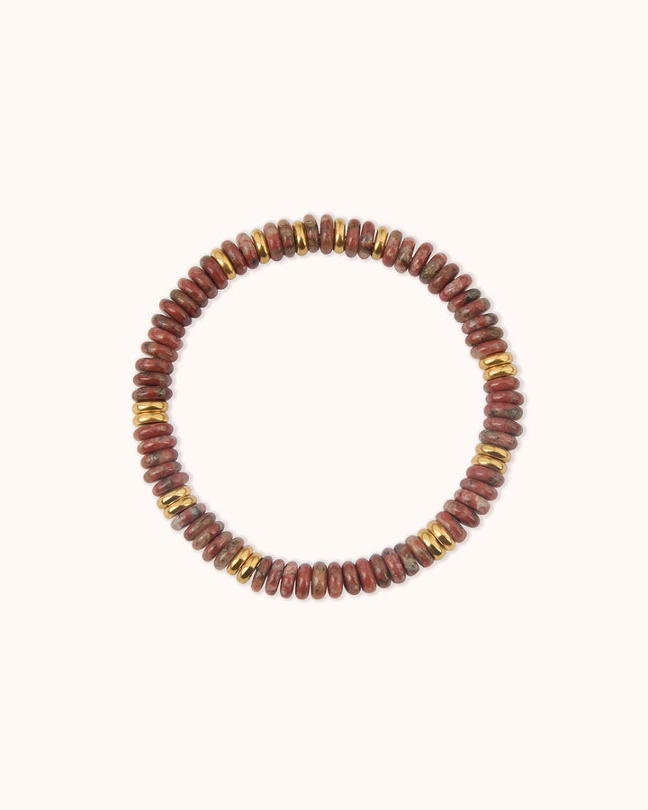 Semi-Precious Beaded Bracelet in Brown