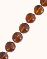 Waterproof Brown Large Round Bead Bracelet in Gold