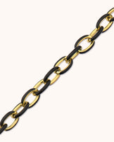 Black Enamel Oval Link Chain Bracelet