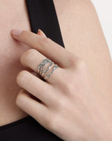 Waterproof 4-Row Ring in Silver