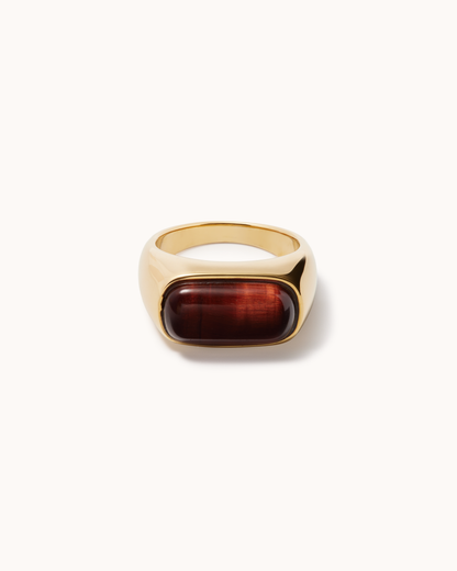 Chunky Tiger's Eye Ring in Brown