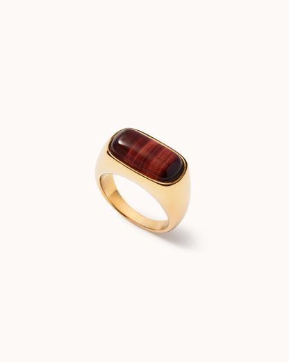 Chunky Tiger's Eye Ring in Brown