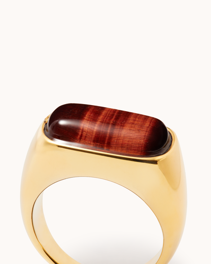 Chunky Tiger's Eye Ring in Brown