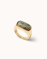 Chunky Signet Ring in Green