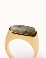 Chunky Signet Ring in Green